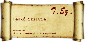 Tankó Szilvia névjegykártya