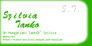 szilvia tanko business card